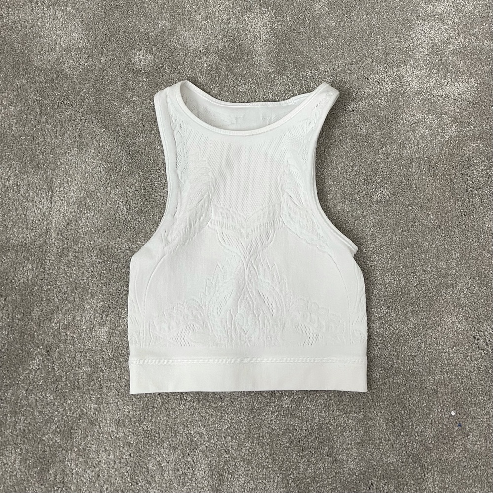 Very Rare Lululemon Embroidered Mesh Crop Top